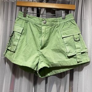 Green Cargo Shorts with Belt Loops